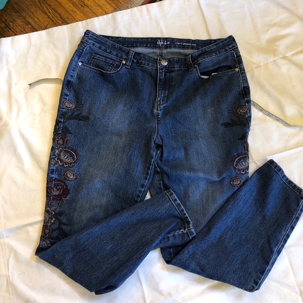 Style and Co Embroidered jeans